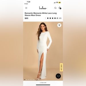 Romantic Moments White Lace Long Sleeve Maxi Dress Lulus
Color: White
Size: L